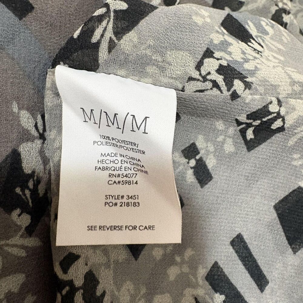 CAbi Blouse Womens Medium Gray Plaid Ruffle Neck Sleeveless Lightweight Top - Picture 5 of 6